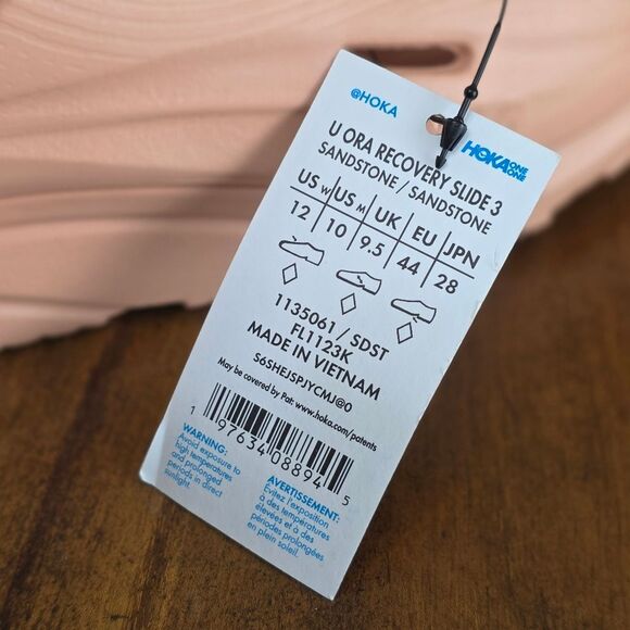 Hoka Ora Recovery Slide 3 Sandals Men's 10 Sandstone Beige Tan Clifton Bondi New - Picture 14 of 14